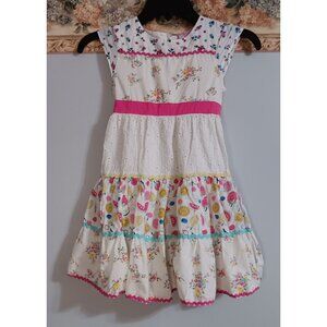 Cutey Couture 5/6 Floral Ruffle Summer Wedding Cottage Colorful Midi Dress